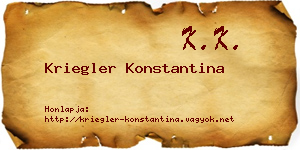 Kriegler Konstantina névjegykártya
